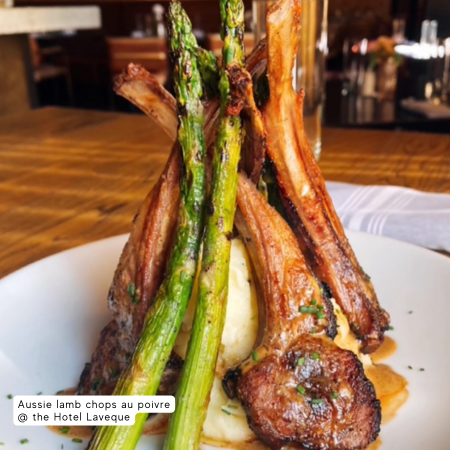 Mark Grant lamb chops au poivre