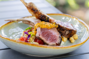 Grilled Aussie Lamb Rack with Chermoula & Chickpea Tabouli