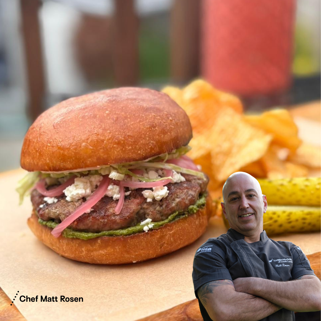 Chef Matt Rosen Lamb Burger